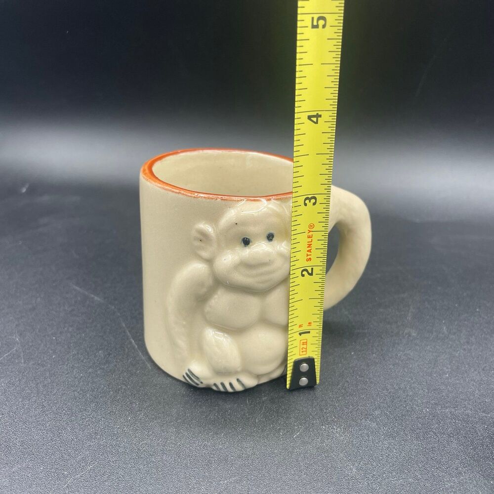 Vintage Unique Ape Gorilla Monkey Sculpted Handle Ceramic Coffee Tea Mug Rustic - Picture 6 of 7